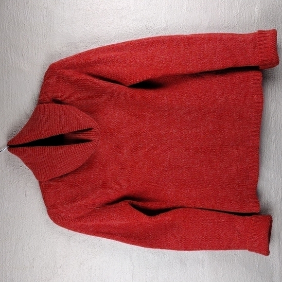 Ness Scotland Clothing Orange Alpaca Wool Cowl Neck Long Sleeve Pullover Sweater - Picture 14 of 14